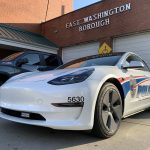 Tesla 3 East Washington Police Car