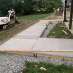 Poured concrete walkway