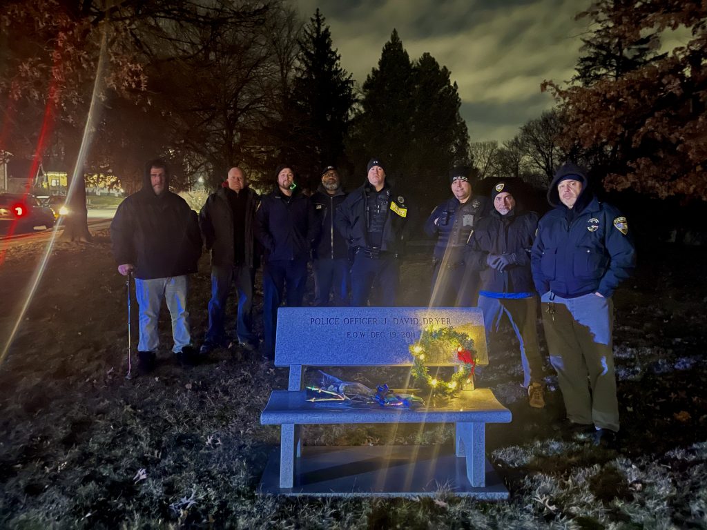 East Washington Police officers and Mayor Demond Nixon wreath laying ceremony